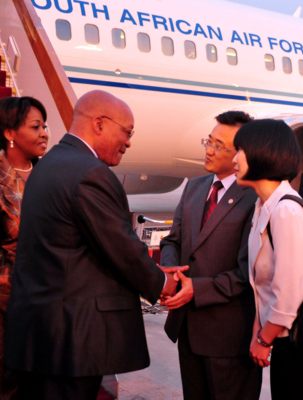 South African President Jacob Zuma visiting China
