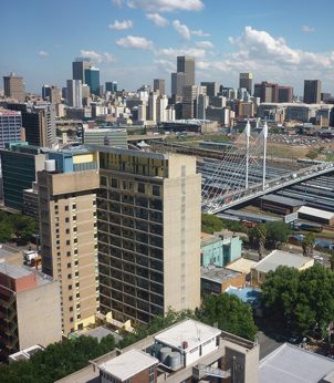 The skyscraper horizon of Johannesburg, South Africa